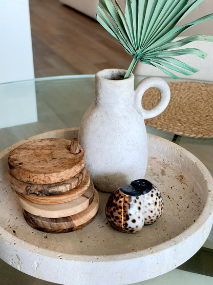 Handcrafted Cowrie Shell Salt And Pepper Shakers Set, Organic Modern Coastal Décor Gift
