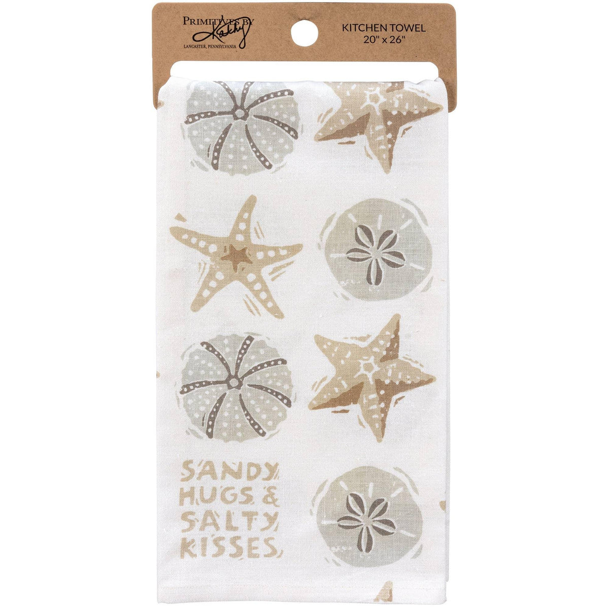 Sea Urchins & Star Fish 20"x26" Cotton Tea Towel Coastal Kitchen Décor Gift