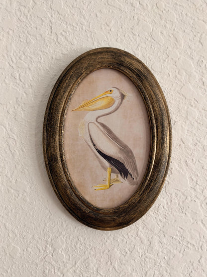 Coastal Primitive Pelican Portrait Hanging Wall Décor 7.5x5", Wood Frame