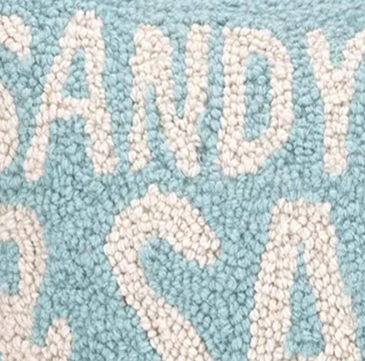 Sandy Toes & Salty Kisses Blue Nautical Hook Throw Pillow: By Peking Handicraft
