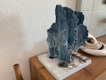 Blue Ridge Coral Fossil Specimen: 15.5" x 11" x 9” Coastal Beach House Décor