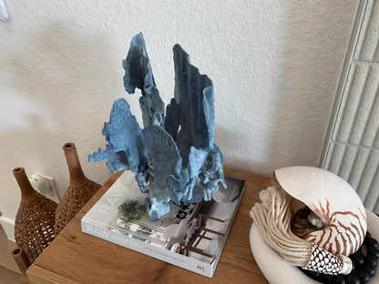 Blue Ridge Coral Fossil Specimen: 15.5" x 11" x 9” Coastal Beach House Décor