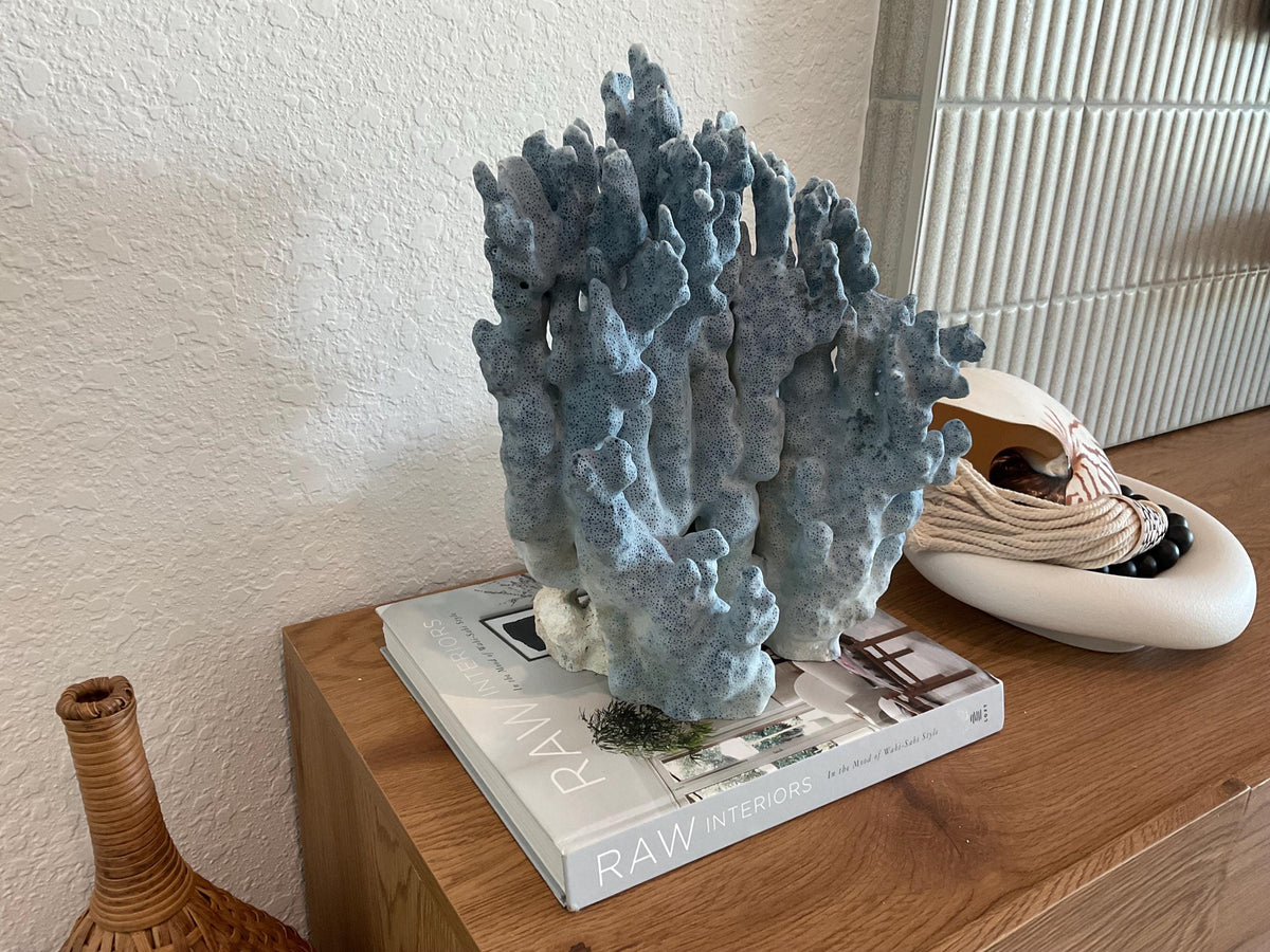 Blue Ridge Coral Fossil Specimen: 14" x 11" x 7” Coastal Beach House Décor