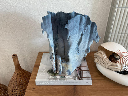 Blue Ridge Coral Fossil Specimen: 13" x 13" x 10” Coastal Beach House Décor