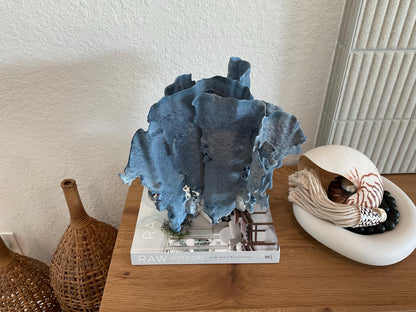 Blue Ridge Coral Fossil Specimen: 13" x 13" x 10” Coastal Beach House Décor