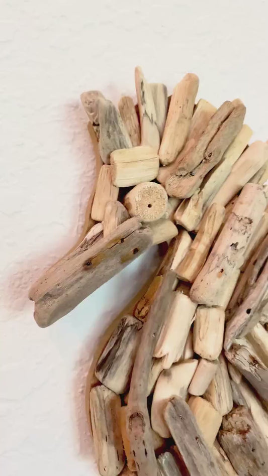 Driftwood SEAHORSE Handmade 14" x 7" Wall Hanging Art Coastal Beach Gift Natural & Eco Friendly Organic Sustainable Ocean Décor
